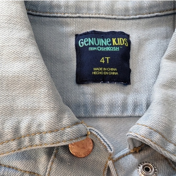 Toddler blue jean jacket Size 4T - Picture 3 of 7
